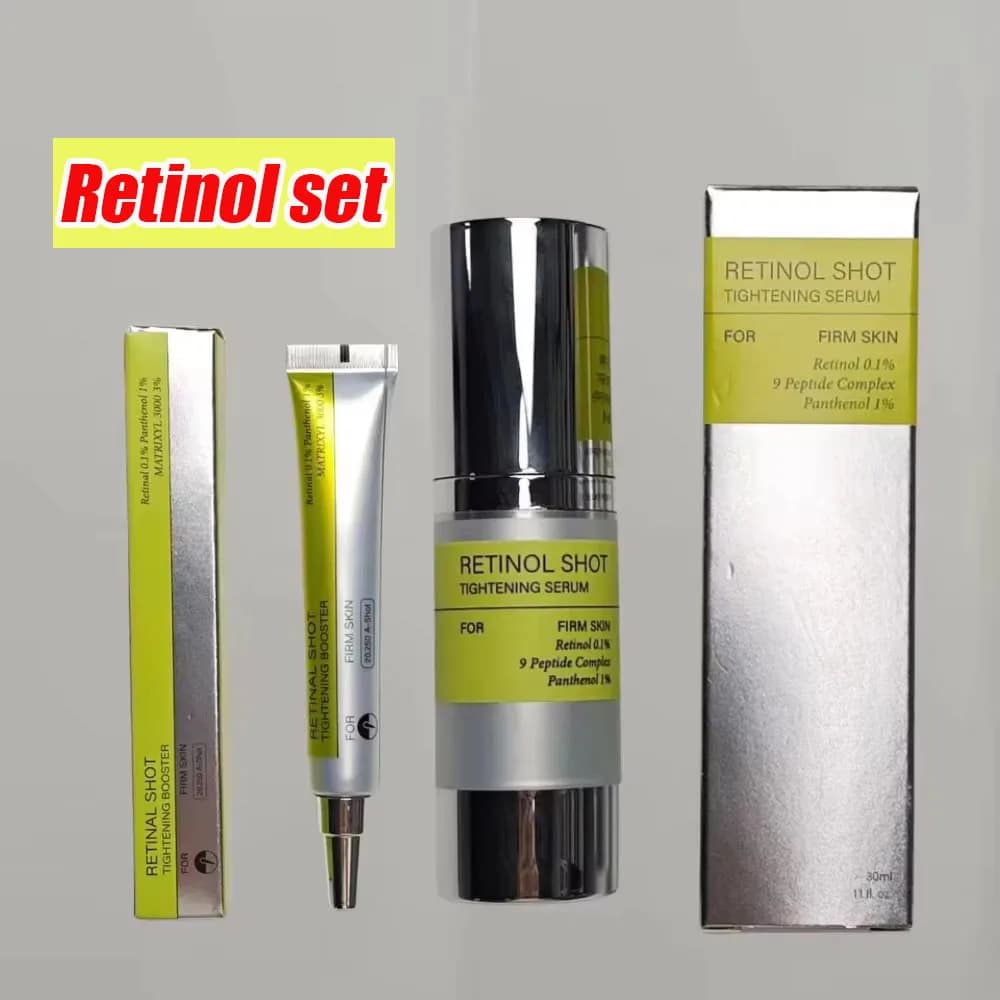 Set Crema Viso e Siero Occhi Retinolo: Rassodante, Idratante, Effetto Lifting, Riduce Occhiaie, Riparatore - Formula Coreana