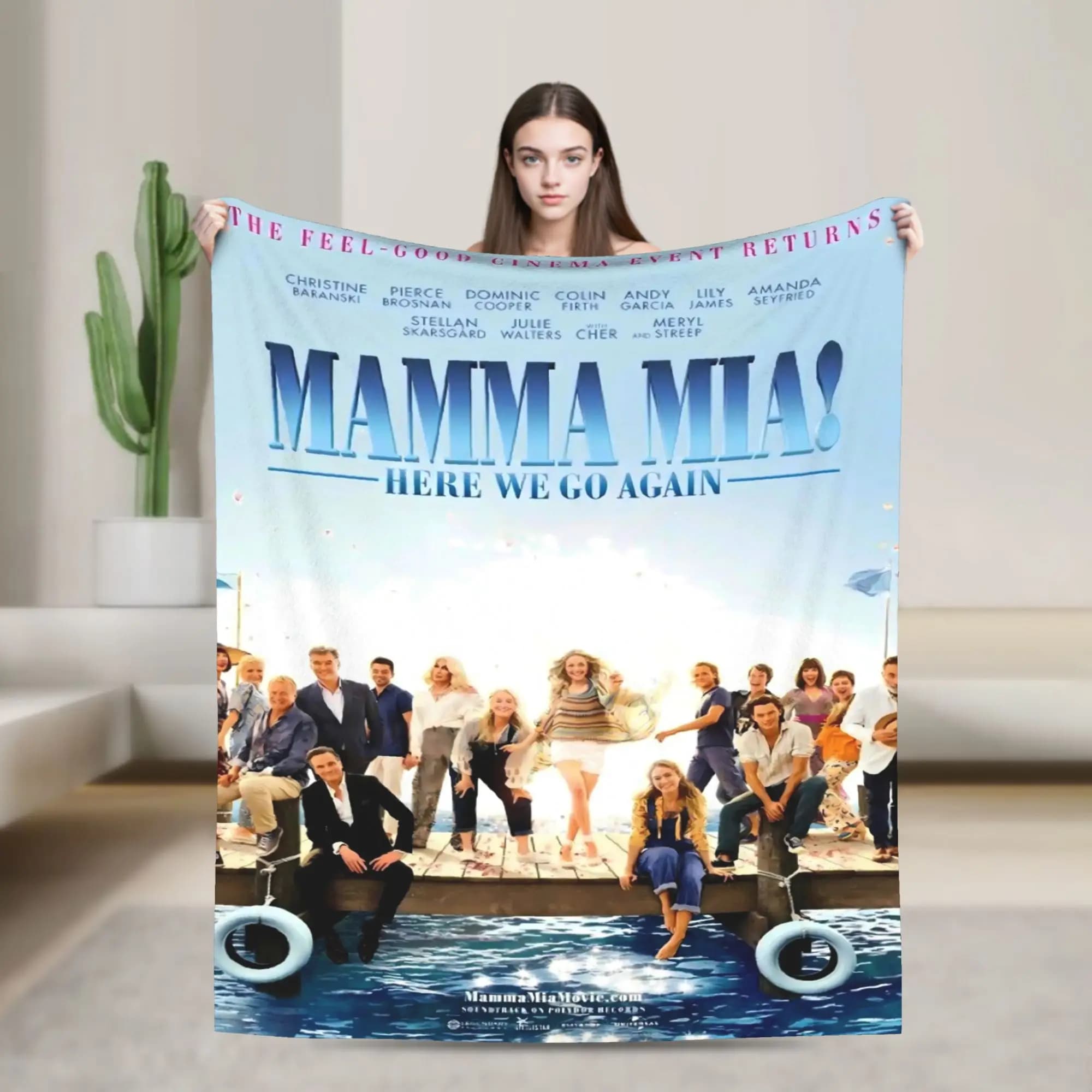 Mamma Mia! Here We Go Again Flannel Blanket Romantic Comedy Soft Warm Throw Blanket for Outdoor Travel Bedspread Sofa Bed Cover