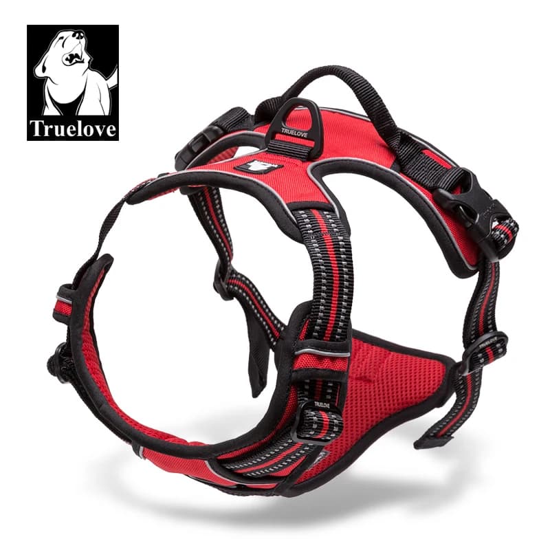 Truelove Pettorina per animali domestici Nylon riflettente Pettorina per cani di grandi dimensioni Imbottita per tutte le stagioni Cavi per veicoli di sicurezza regolabili per cani TLH5651