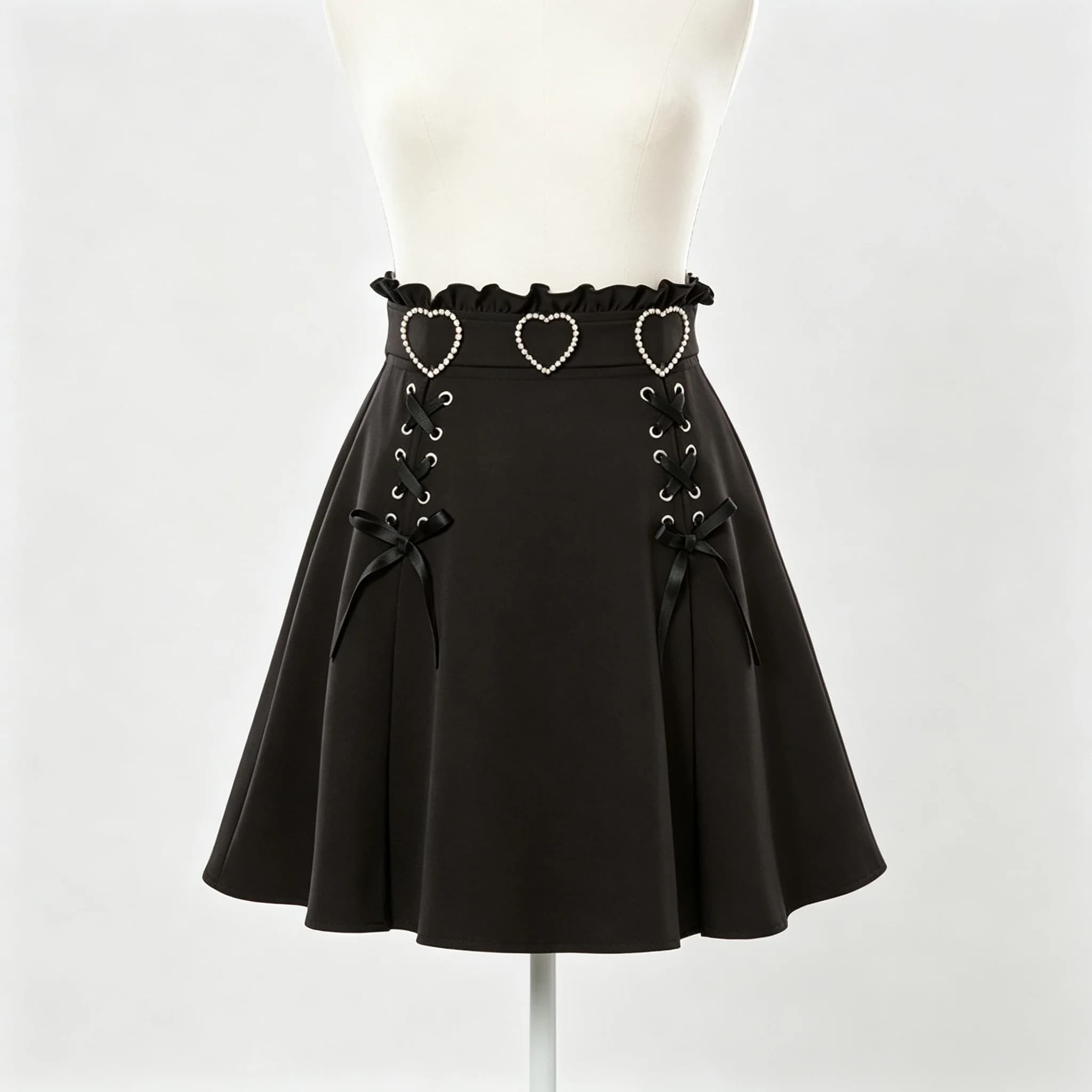 In Stock Jirai Kei Skirt Japanese Cute Mine Style Y2K Kawaii Sweet Girly A Line Skirt Oversize Plus Size Women Skirt Red Black P