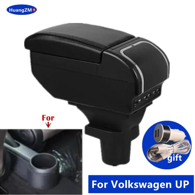 For Volkswagen UP Armrest Box For Skoda Citigo VW UP Seat Mii Car Armrest Console Storage Box Cup Holder Car Accessories
