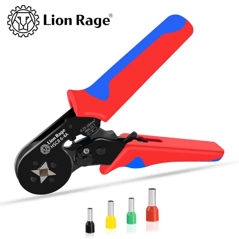 HSC8 6-4 0.25-10mm crimping tool for 2 23-7AWG tubular terminals Set of clamps for hamster wire head Tools for electricians