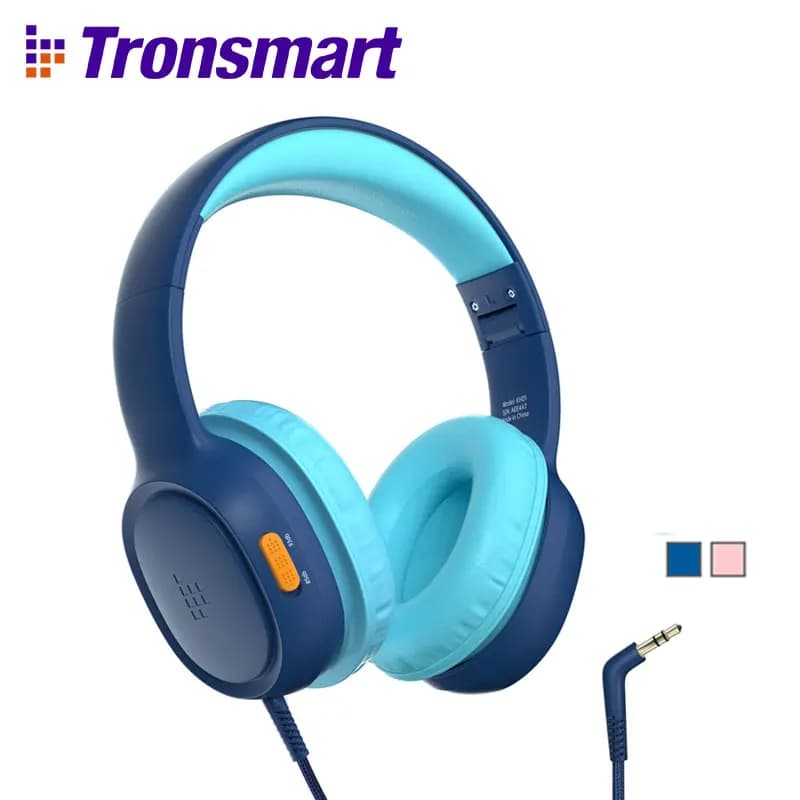 Tronsmart KH01 Wired Kids Headphones, 8000-Twist Sturdy, Soft Cushion Comfort, Foldable Portable, Safe Volume Control, 3.5mm Jack Universal for School/Home/Travel