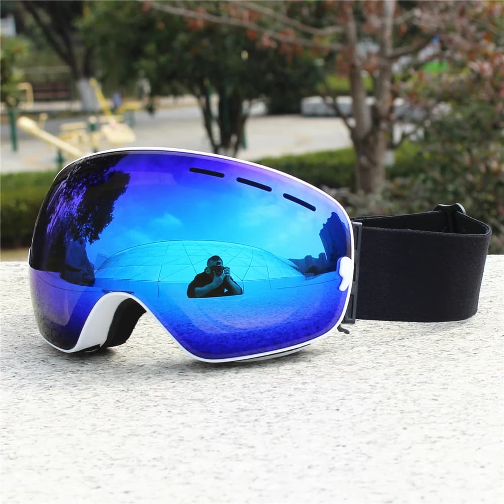 Occhiali da sci invernali per uomo, donna e adolescente, protezione UV400, antiappannamento, per snowboard, con montatura ottica e borsa inclusi, idea regalo di Natale