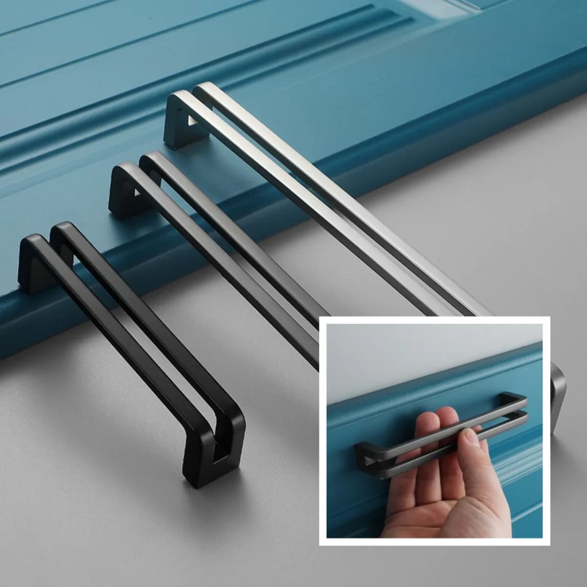 Maniglie per mobili nordici Maniglie per mobili da cucina spazzolate grigio nero Maniglia per armadi e cassetti Pomelli Accessori da cucina Hardware
