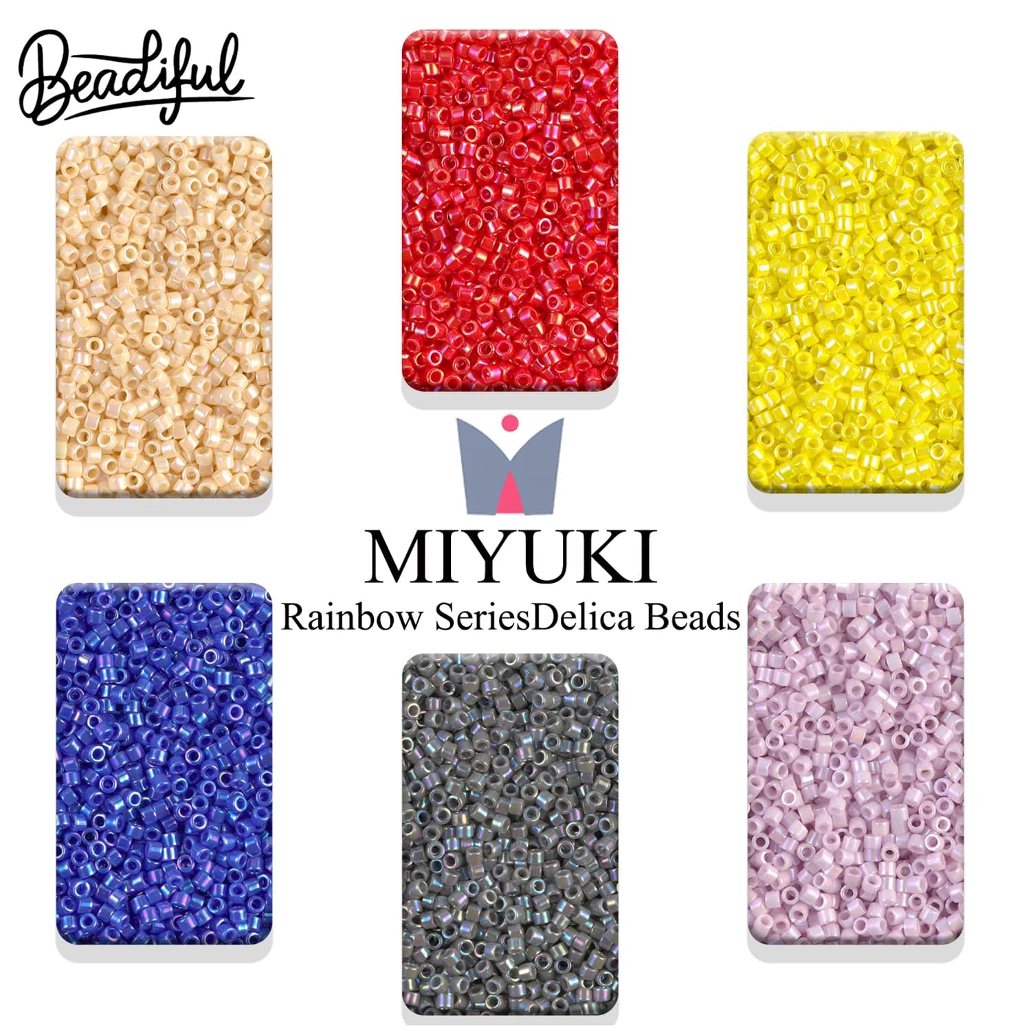 BEADIFUL 10g/2000pcs MIYUKI DELICA BEADS 11/0 - Luster Rainbow Series Japan Glass Seed Beads for DIY Loom Weaving & Jewelry