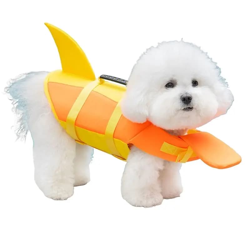 ABMH-Water Safety Dog Life Jacket Pet Flotation Vest With Tail Outdoor Swimming Boating Dog Swimwear