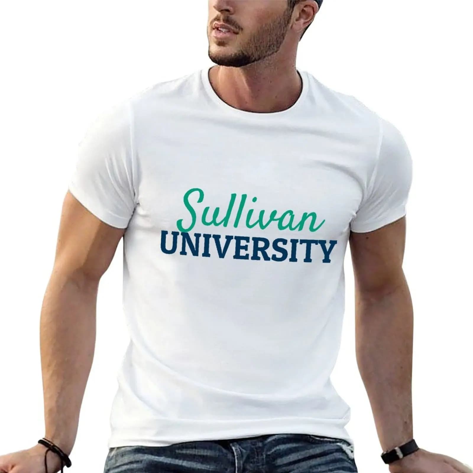 T-shirt Sullivan University, t-shirt in cotone, t-shirt da uomo, t-shirt grafica, t-shirt da uomo di lusso