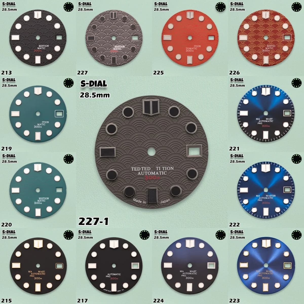 Quadrante con logo SKO S da 28,5 mm per immersioni, movimento NH35/NH36/4R/7S, orologi luminosi verdi per uomo, accessori per la modifica di orologi