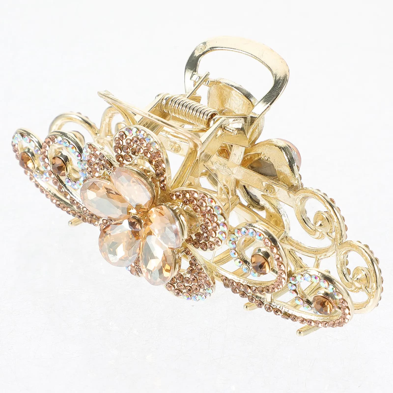Large Decorative Claw Clip for Hair Rhinestone Flower Alloy Jaw Clip Hair Accessory for Updos Ponytails Braids Women