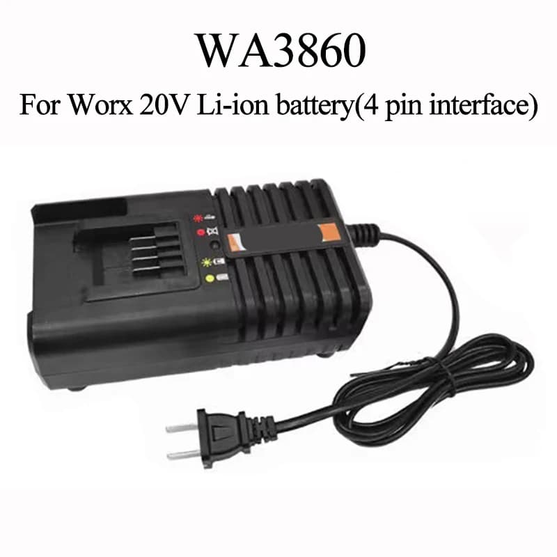 WA3860 Caricabatteria agli ioni di litio per Worx 20V WA3551 WA3572 WA3550 WA3553 WG629 WA3760 WA3880 Accessori per utensili elettrici Parti