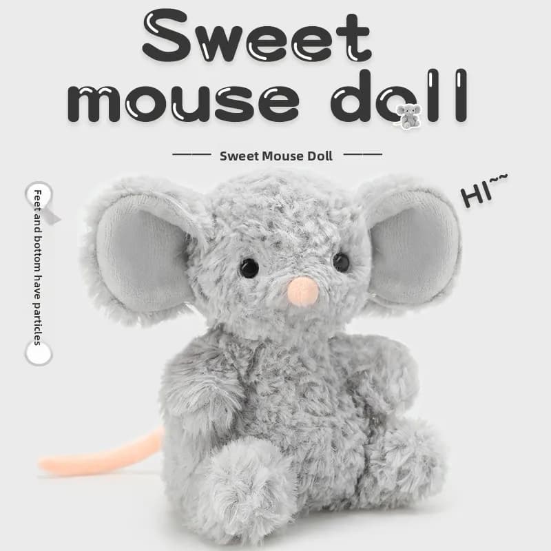 Peluche a forma di topo dolce e simpatico, giocattolo per bambine, marca Aono Kids, animale di peluche con imbottitura in cotone PP, regalo universale
