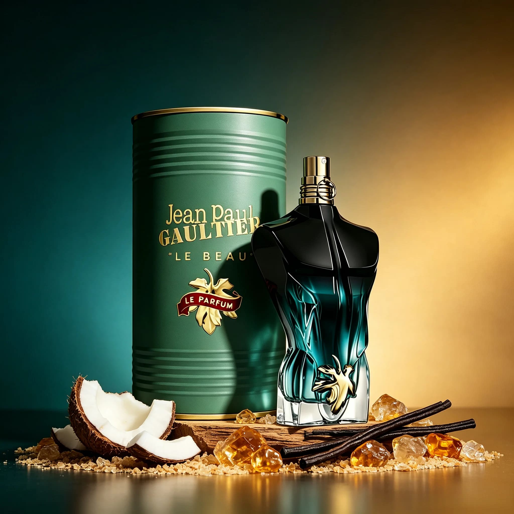 Jean Paul Gaultier Le Beau Le Parfum Intense for Men Infused with coconut wood, tonka bean & sandalwood, designer perfume-Long-lasting