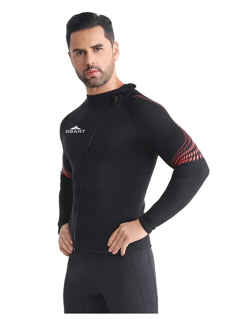 3MM Neoprene diving jacket with Front Zip, for Snorkeling and Underwater Fishing, Long Sleeve, for Open Water Sports