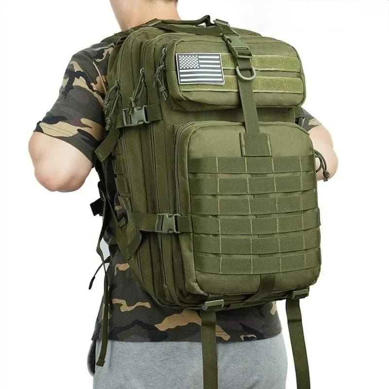 Zaino JBTP 50L in Nylon 1000D Impermeabile per Trekking, Pesca, Caccia, Escursionismo, Sport Tattici e Campeggio