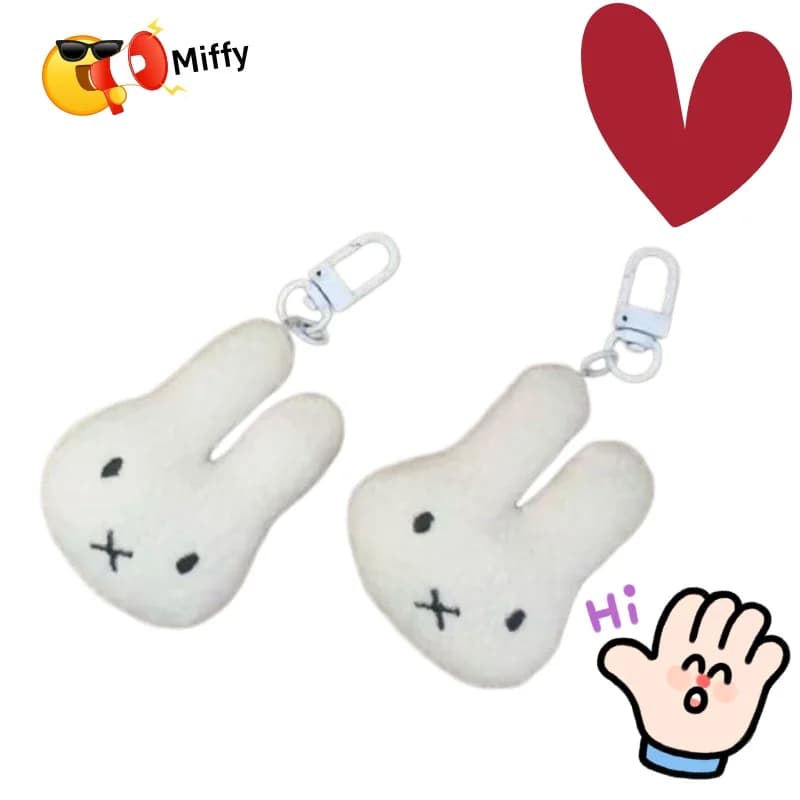 Cute Miffy Bunny Plush Keychain, Bag Charm, Cartoon Doll Toy Gift