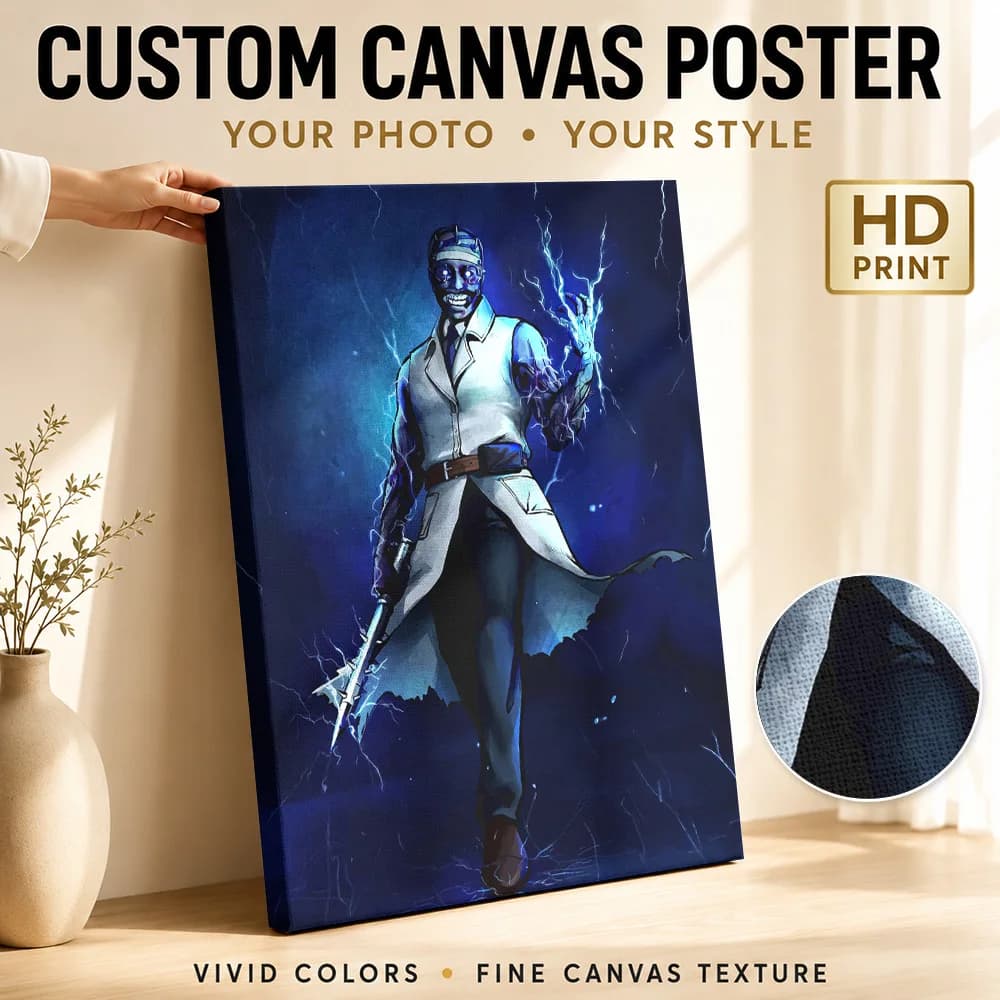 Electric Doctor Framed Canvas Print Poster Custom Modern Pop Culture Wall Art for Bedroom Decor Collectible Ready to Hang Gift