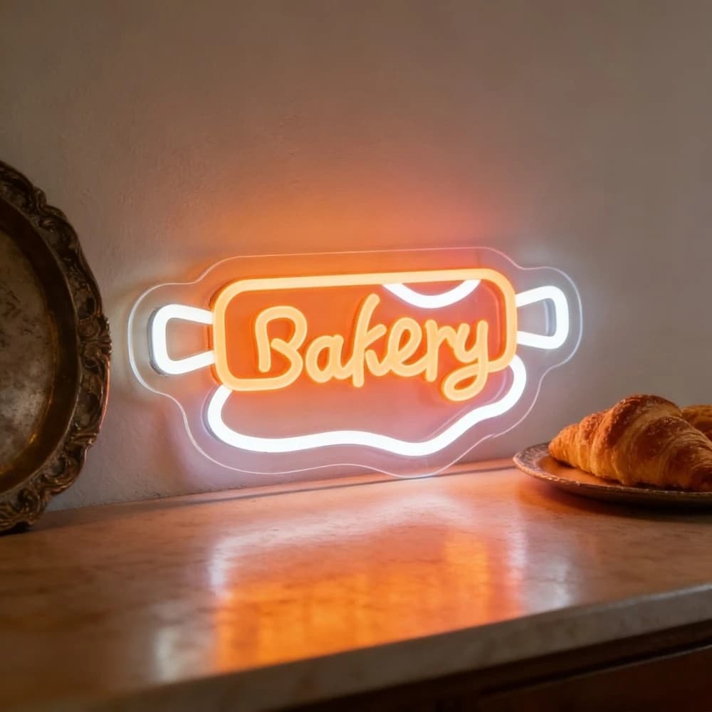 Insegna al Neon per Panetteria, Insegna LED Dimmerabile USB per Gelateria, Pasticceria, Regali per Feste, Decorazione Murale Artistica