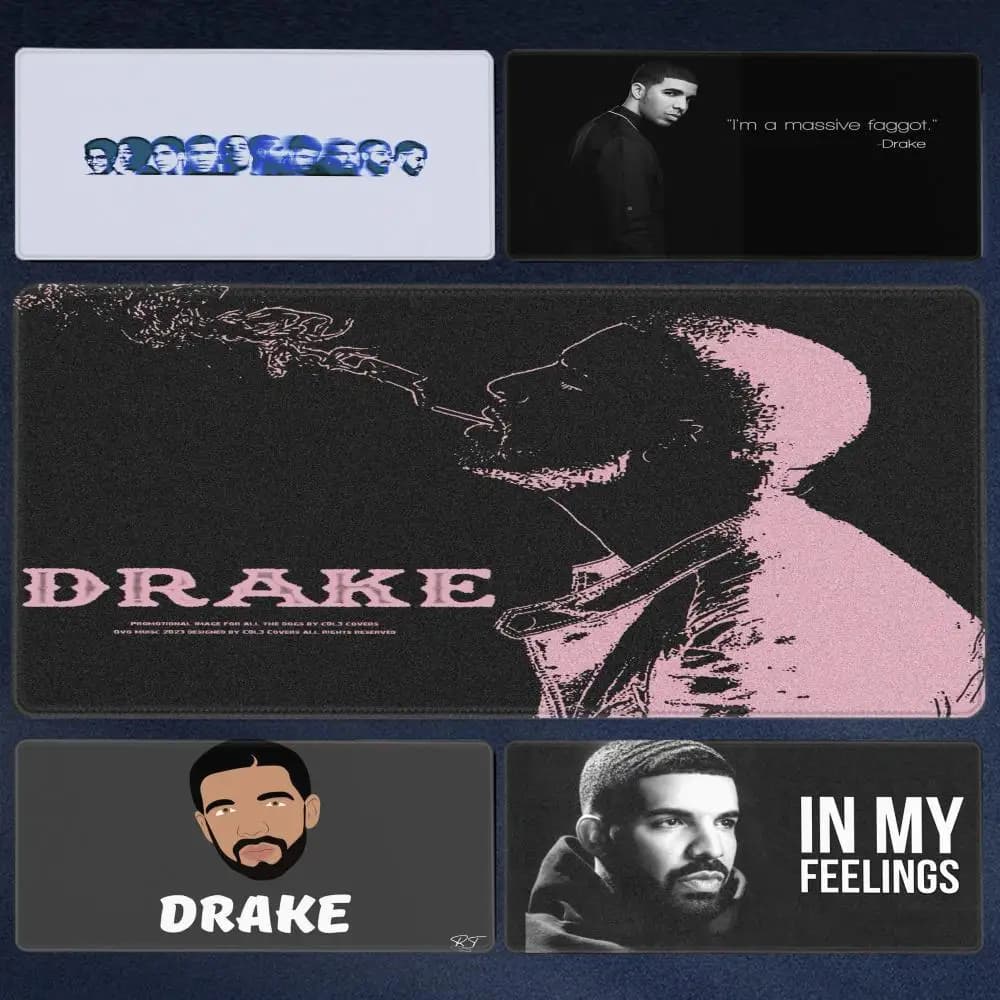 Rapper D-Drake For All The Dogs Custom Skin Thickened Mouse Pad Oversized Gaming Keyboard Notebook Table Mat