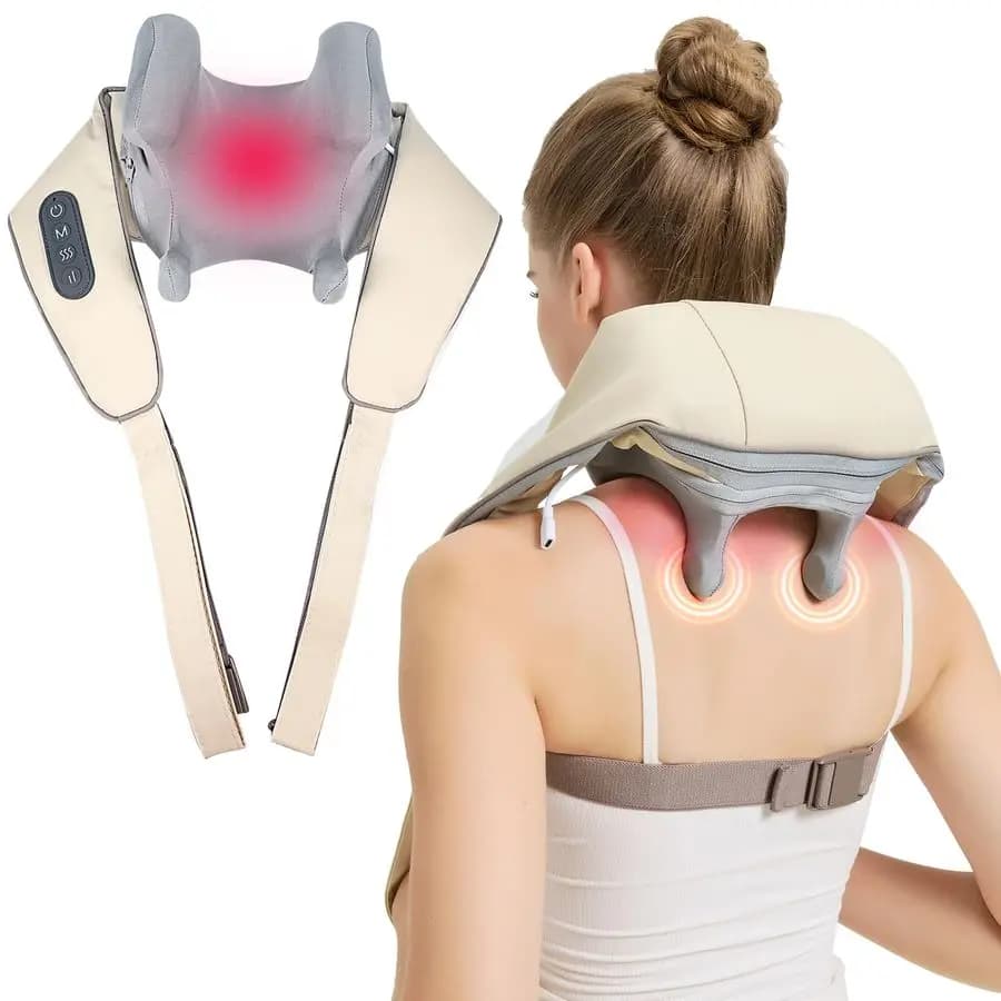Wireless Knife Massage with Heater Function, Shiatsu Massage Cushion and Spalles, Lift from Pain to Back and Legs
