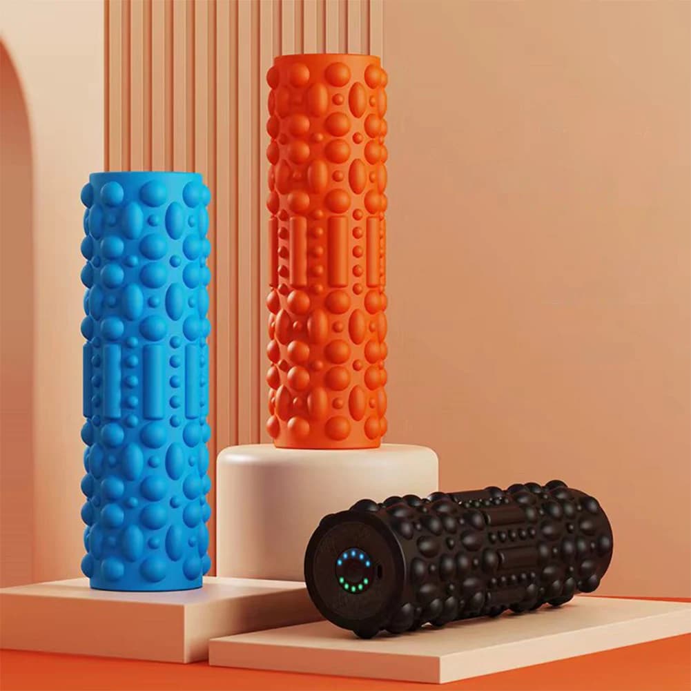Electric Vibrating Foam Roller Massage Column Rechargeable Muscle Roller 5 Modes Tissue Massager for Yoga Pilates