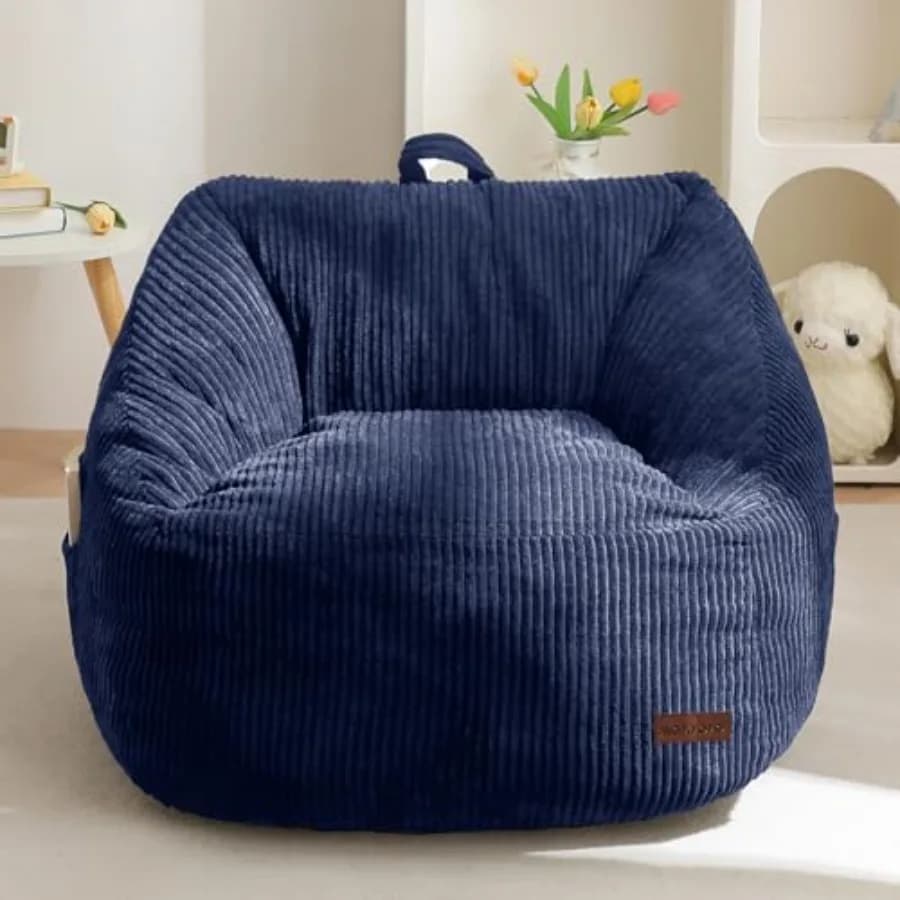 Poltrona Sacco con Maniglia, Comoda Sedia per Bambini e Bambine, Divano con Tasca per Gaming e Lettura