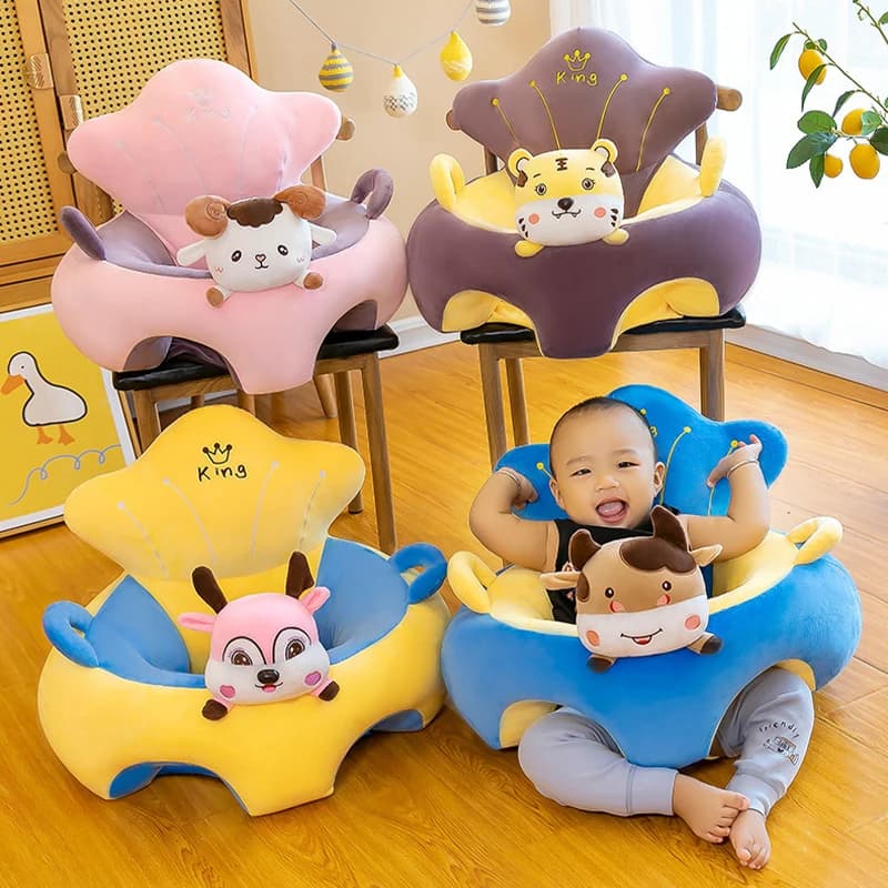 Children's sofa back cover plush chair learns to sit comfortable baby's nest in cartoon wash without padded crib