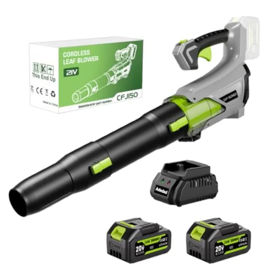 Cordless Leaf Blower with 2x4000mAh Batteries and Charger 580CFM/170MPH Lightweight Handheld Electric Blower for Lawn Care Pati