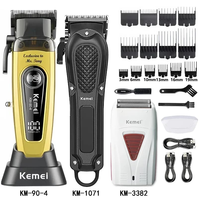 Kemei Km-1071 Km-90-4 Km-3382 Electric Hair Clipper UBS Rechargeable Cordless Beard Trimmer Men Powerful Electric Hair Clipper