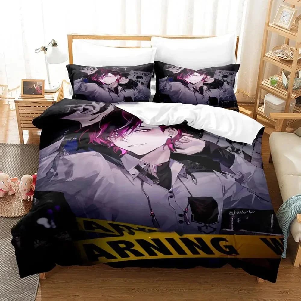 Anime Ver Vermillion NIJISANJI EN Set biancheria da letto Copripiumino Set letto Copripiumino Federa Trapunte King Queen Size Ragazzi Adulti