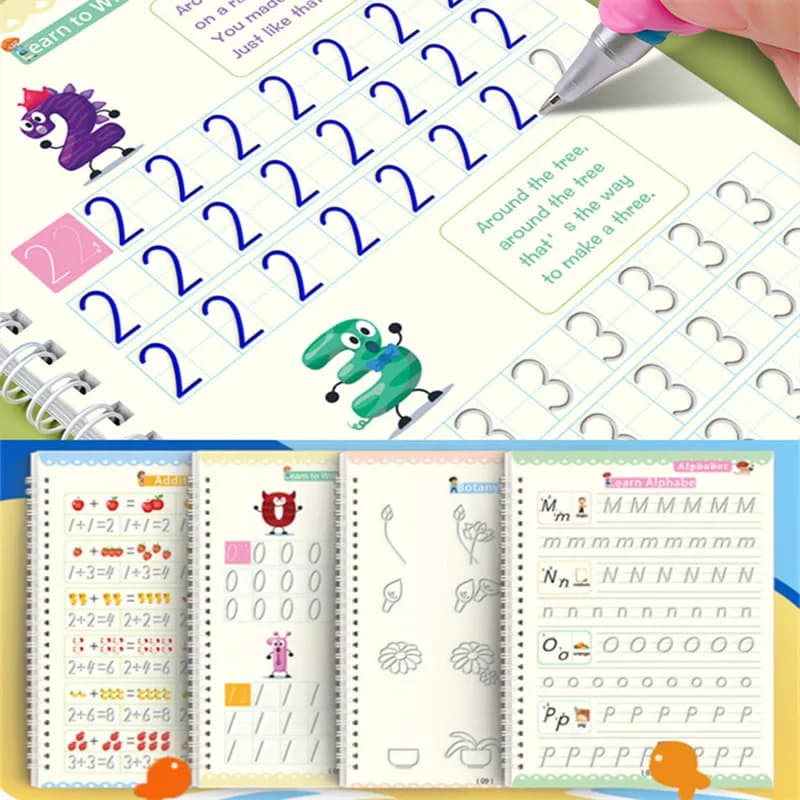 Giocattoli da disegno per quaderni magici riutilizzabili per bambini Montessori Pen Control Training Scrittura Adesivo Apprendimento Giocattolo educativo per bambini