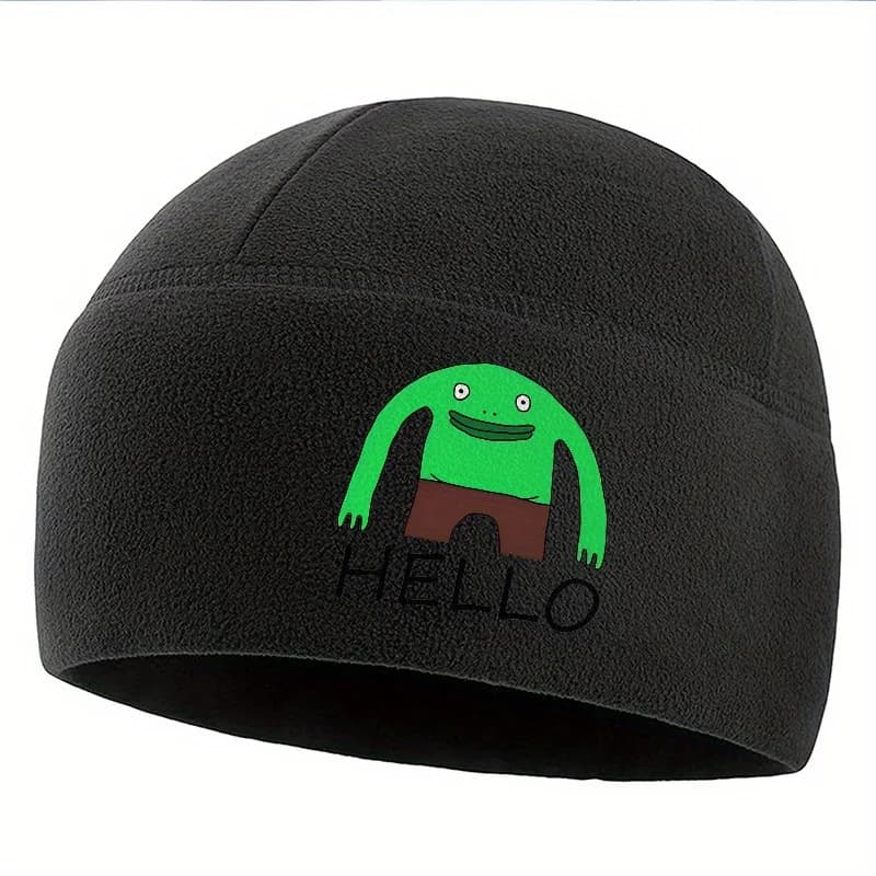 Creature green shorts brown words hello Man Woman Berretto unisex Berretto pullover Winter thermal hat Hot Christmas Cycling outdoor H
