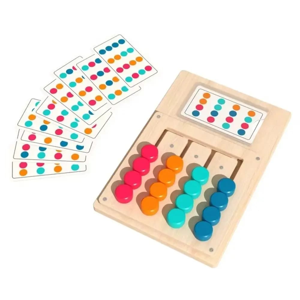 Gioco di Abbinamento Colori Brain Logic, Allenamento Coordinazione Occhio-Mano, Sviluppo del Pensiero, Abilità Motorie Fini in Legno