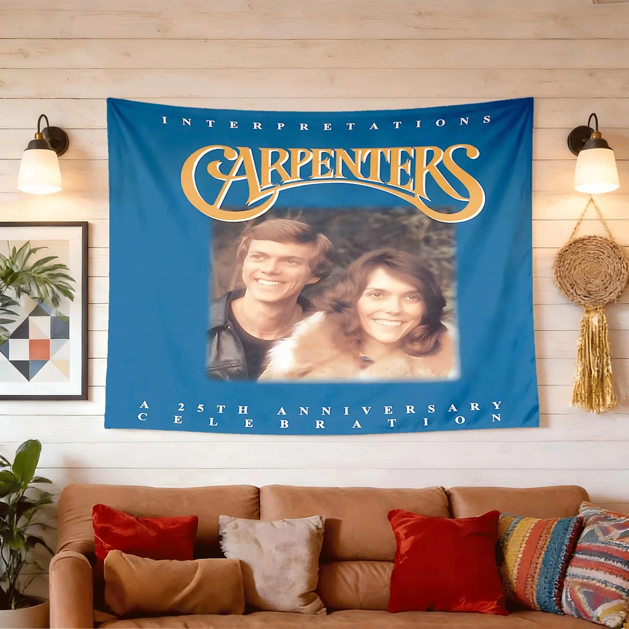 A Carpenters Promotional Peach Skin Wall Tapestry for Horizontal Interior Wall Hanging in Men's Bedrooms, Dormitories, or Game Rooms