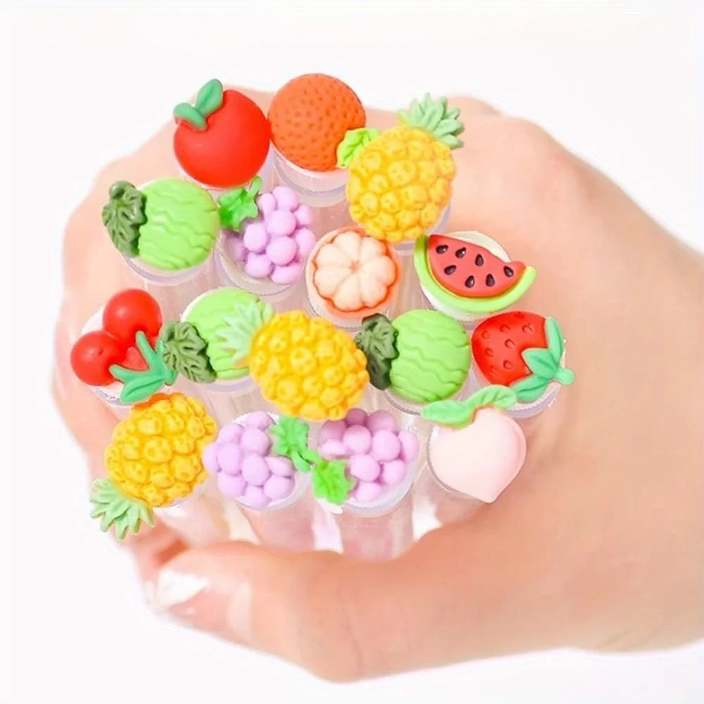 10 PCS Set Fruit Collection Mascara Brush Reusable Eyelash Brush Tube Spoolies Eyelash Extension Brushes Applicators Makeup Tools