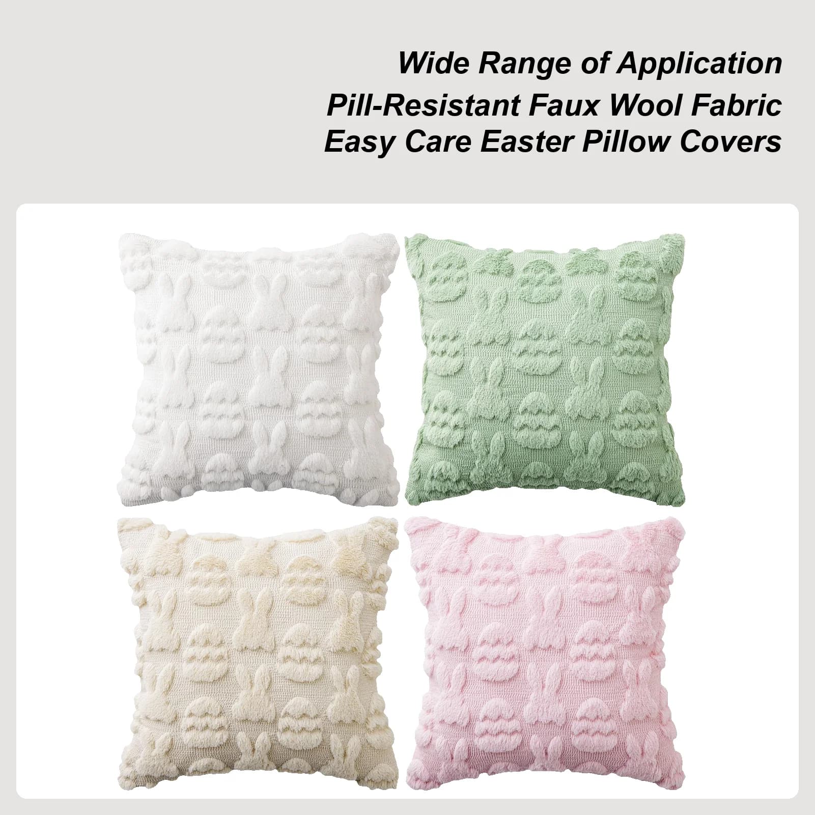 Throw Pillow Covers 45x45cm Rabbit Egg Pattern Soft Pillowcase Easter Throw Pillow Covers for Couch Sofa Home Living Room