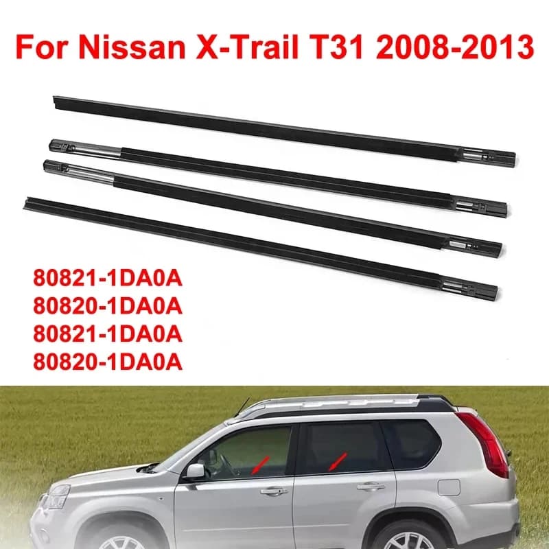 Per Nissan X-Trail T31 2008-2013 4 pz Auto Finestre Esterne Guarnizione In Gomma Striscia di Tenuta Porta Modanatura Trim Parabrezza In Vetro