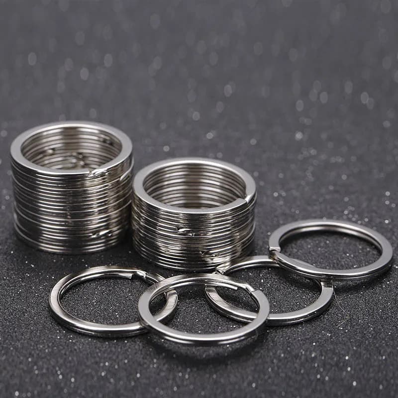 20pcs portachiavi in metallo 1.5x20mm Round Flat Line Split Rings portachiavi in lega per gioielli fai da te che fanno accessori portachiavi