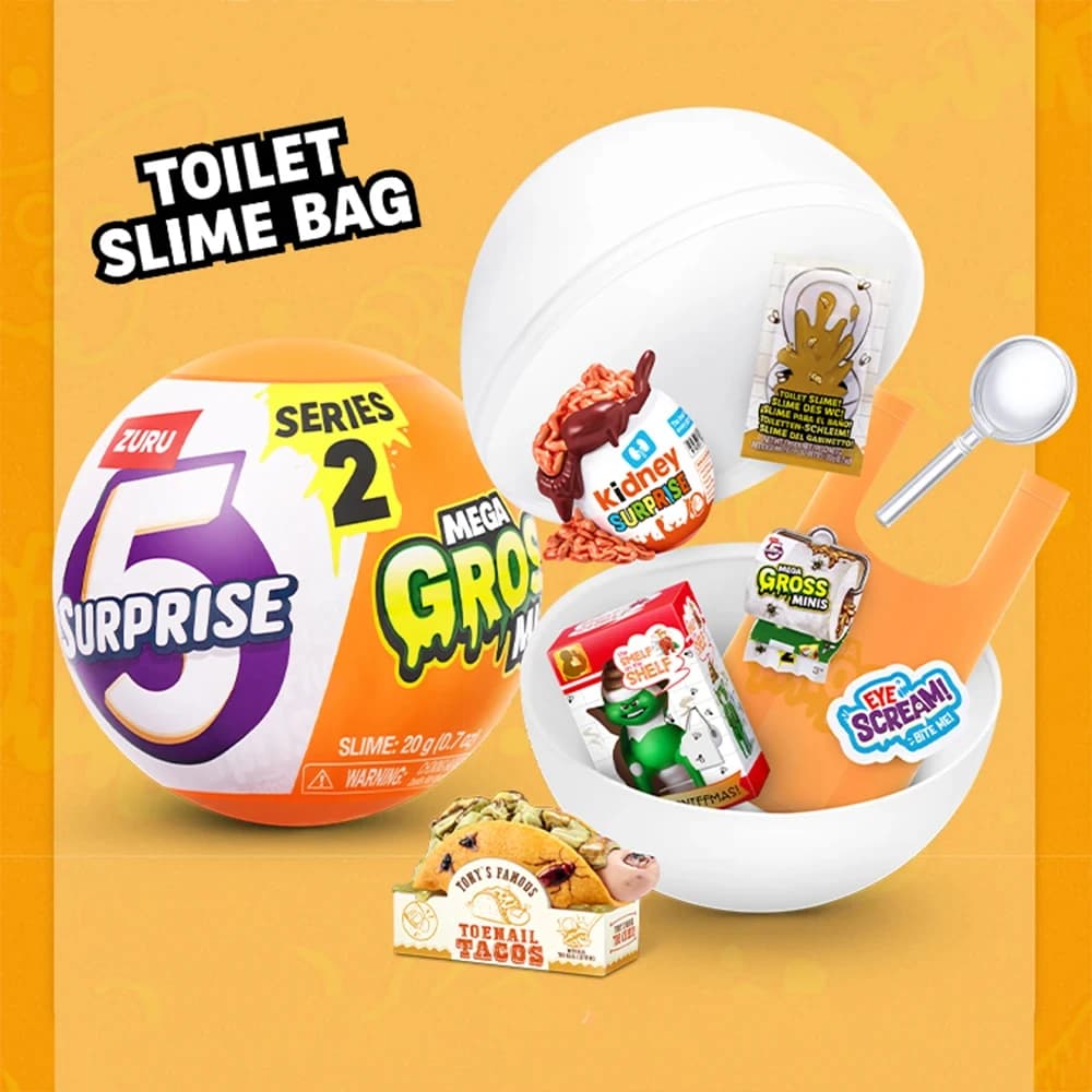 Zuru 5 Surprise Miniature Collectible Blind Box Serie 2 con Slime Mega Gross Minis, Ornamento Misterioso, Regalo per Collezionisti