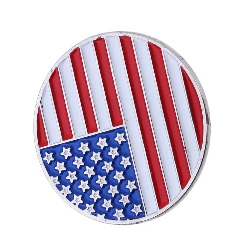 Pennarello per palline da golf con clip per cappello "Flag American" 24 mm per pennarelli per palline