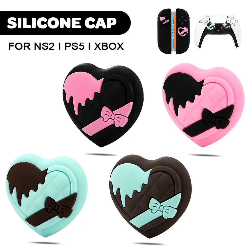 Set di 4 Copri-Pulsanti in Silicone per Controller Switch 2 PS5/PS4/Switch/Lite/OLED, Accessori Antiscivolo per Gamepad