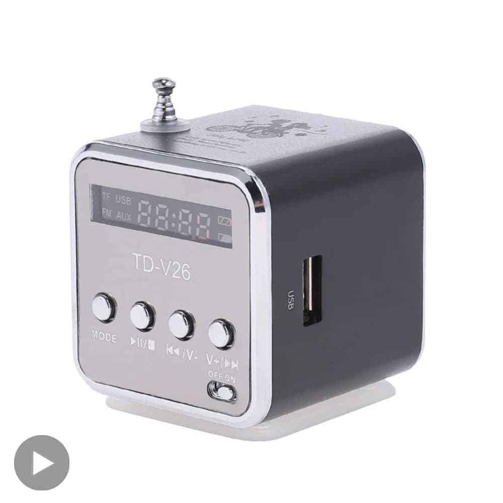 Altoparlante Bluetooth Portatile TD-V26 con Schermo, Radio FM, Lettore MP3, Supporto Scheda TF per Laptop e Telefono