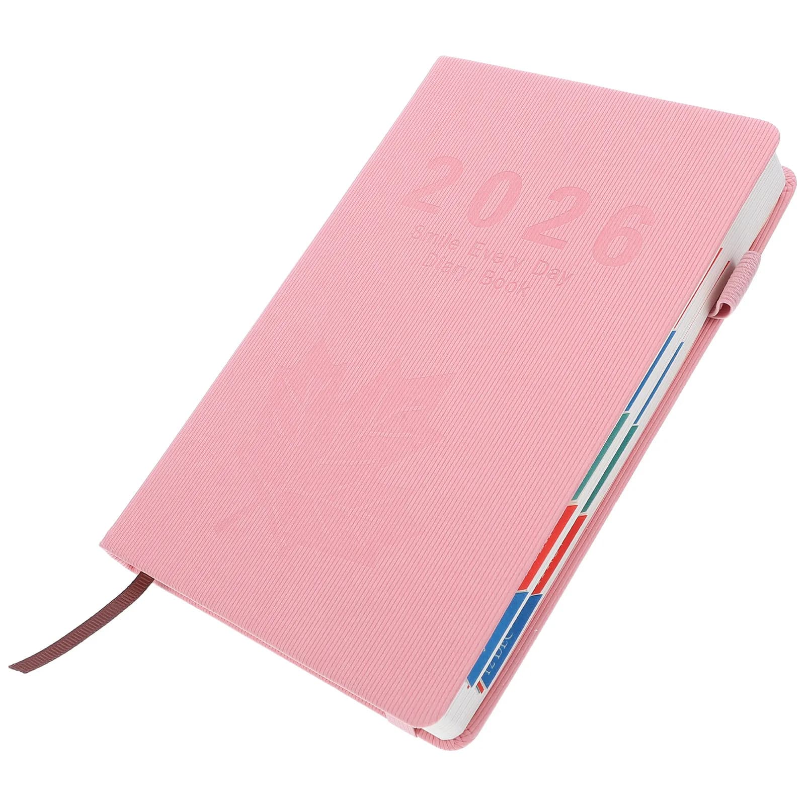 Agenda Giornaliera 2026 A5 con Copertina in PU a Foglia d'Acero, Elegante Organizer Annuale, Quaderno per Appunti e Pianificazione