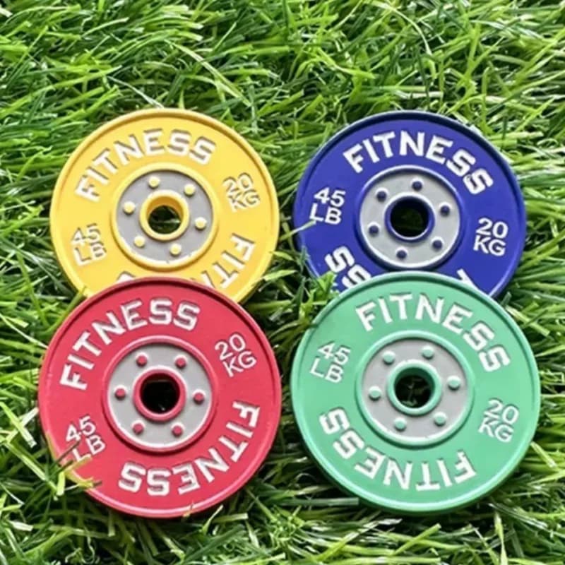 4 Pieces Creative Spilla for Fitness DIY, Pesi Plate Shape Distinctive with Balancer, Fit for Clothes, Jeans, Backpacks and like Patch