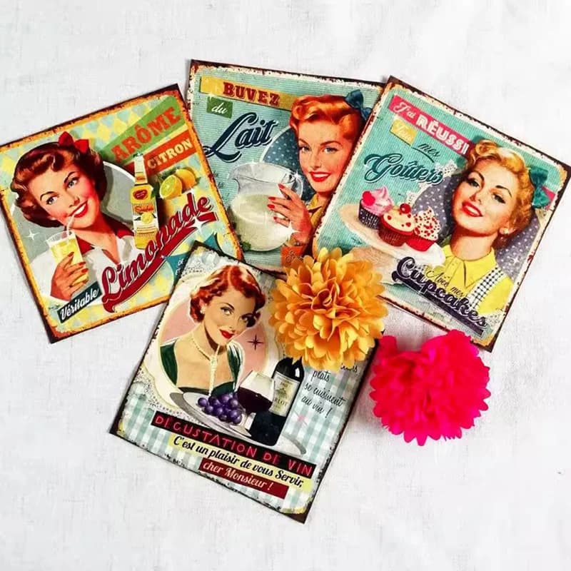 1 PZ 15*15 cm Retro Illustrazione Ragazza Stampato Tessuto di Cotone Lino Cucito FAI DA TE Patchwork Ricamo A Mano Quilting Borsa Tecido
