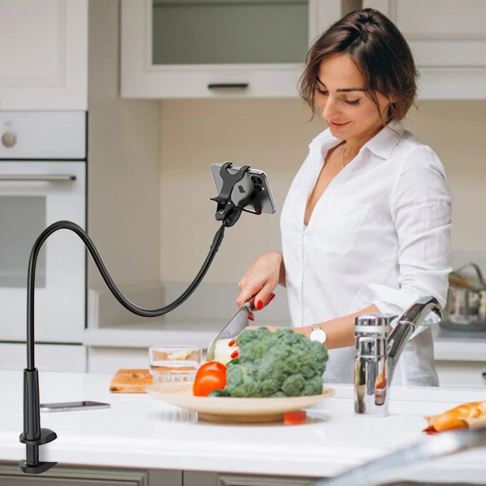 360 ° Supporto pigro regolabile Supporto per telefono cellulare Morsetto universale per smartphone Clip per artiglio Staffa di supporto articolata con asta flessibile