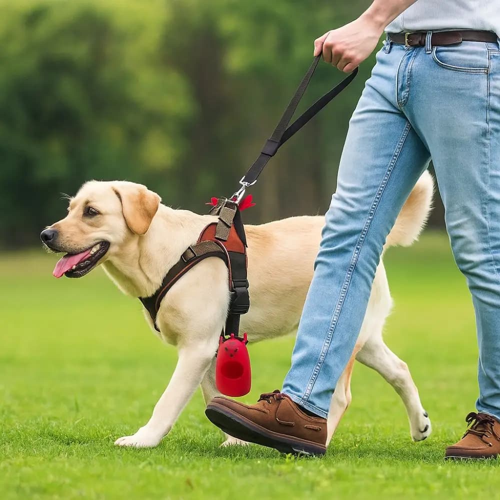 Dispenser per Sacchetti per Escrementi di Cane in Silicone, Porta Sacchetti per Cuccioli a Forma di Renne Natalizie, Appendibile, per Parco