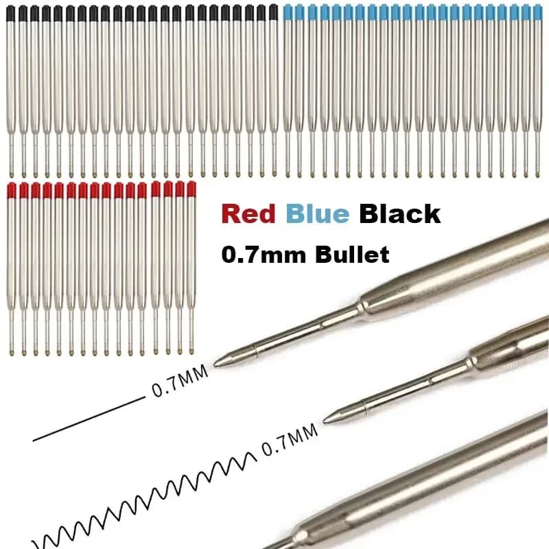 5/10/20/30/40Pcs In Ballpoint Pen Refills for Parker Pens Medium Point blue Black Ink Rods for Writing Office Stationery