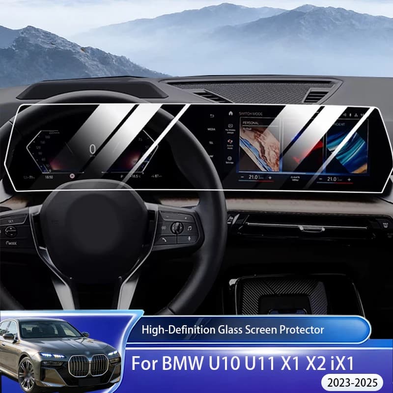 For BMW U10 U11 X1 X2 iX1 2023-2025 LHD HD Tempered Glass Screen Protector Console GPS Navigation Anti-Scratch Full Cover