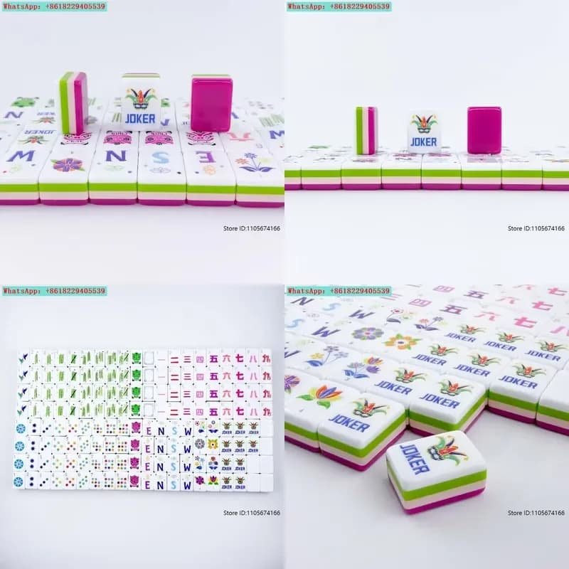 Customized rose red acrylic tile making 160 cards 4-layer American mahjong set adult gift game set